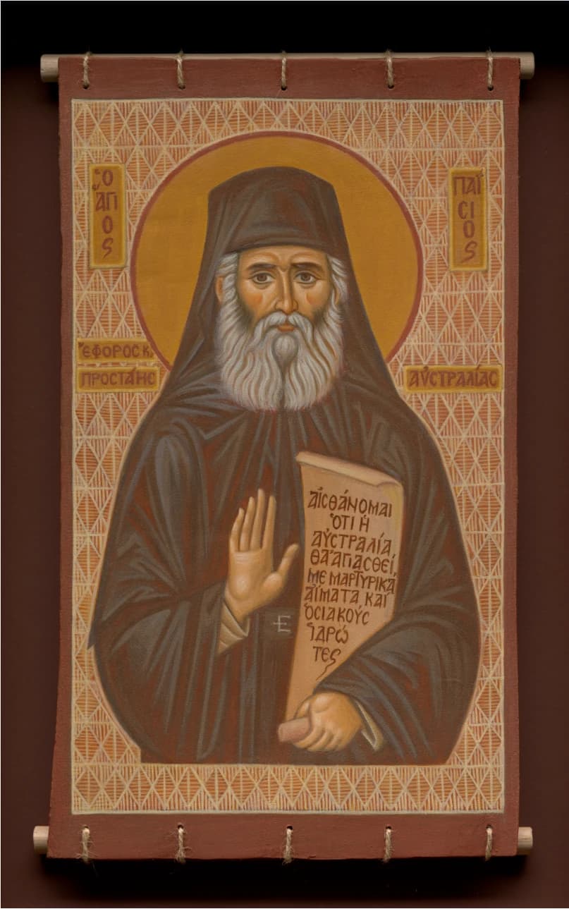 Hand-Painted Icon of St Paisios, Protector of Australia